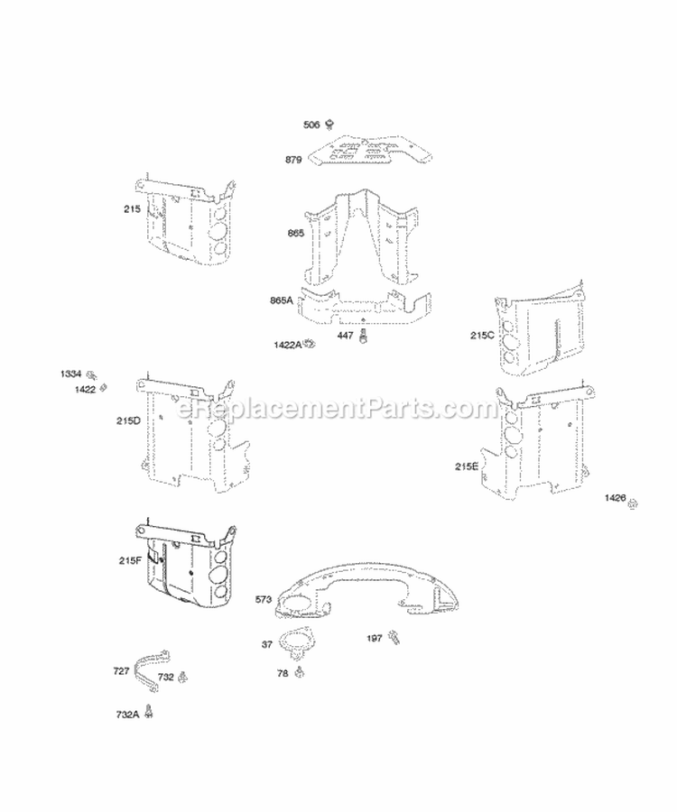 Air Guides Back Plates Diagram and Parts List for  Briggs and Stratton Engine